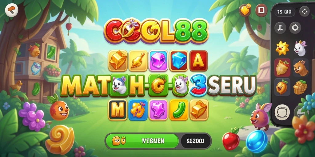 Tampilan gameplay COCOL88 dengan aksi mencocokkan elemen warna-warni.