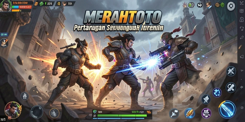 Tampilan gameplay seru di MERAHTOTO dengan pertarungan dinamis.