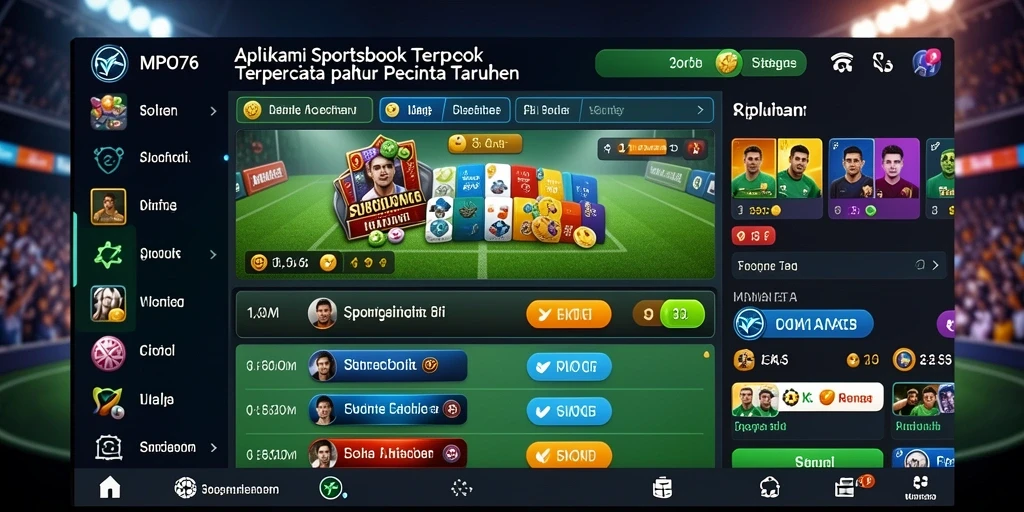 Tampilan utama MPO76 dengan berbagai pilihan taruhan Sportsbook.