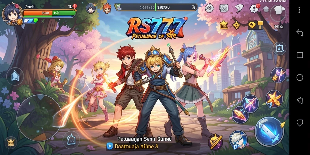 Tampilan gameplay RS777 yang mendebarkan dan penuh warna.